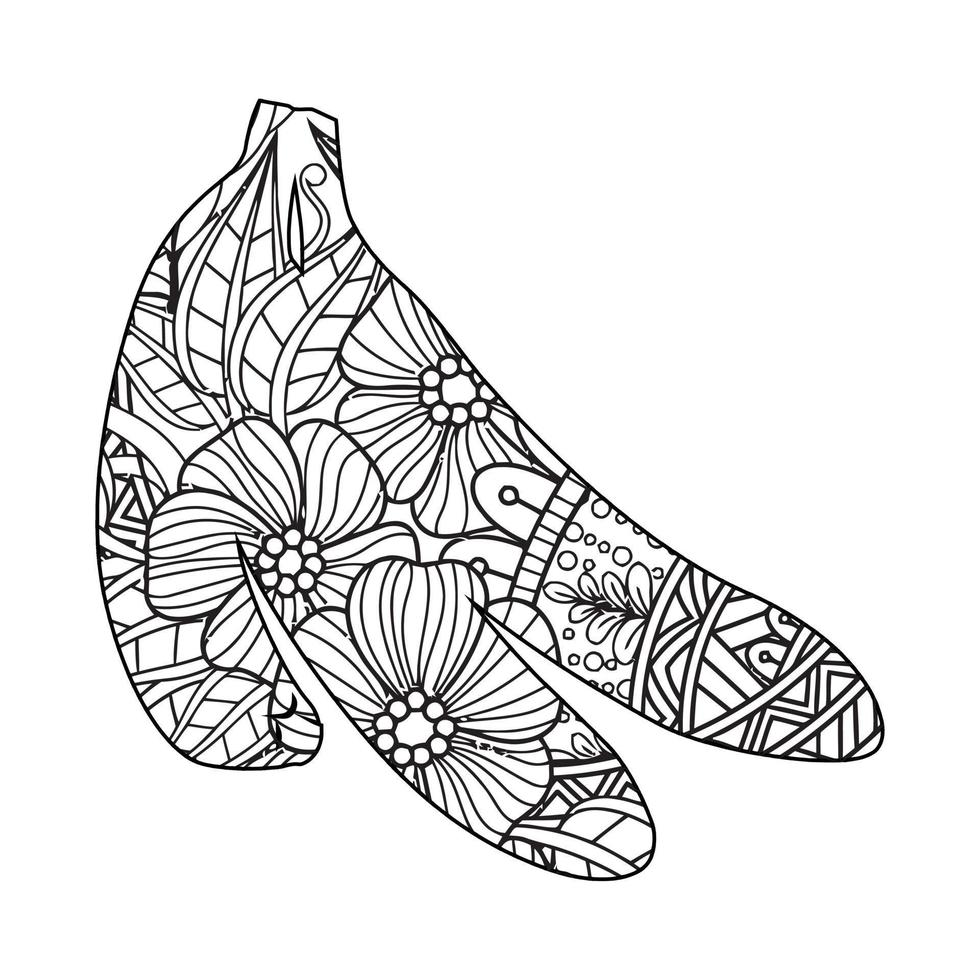 mandala banan målarbok för barn vektor