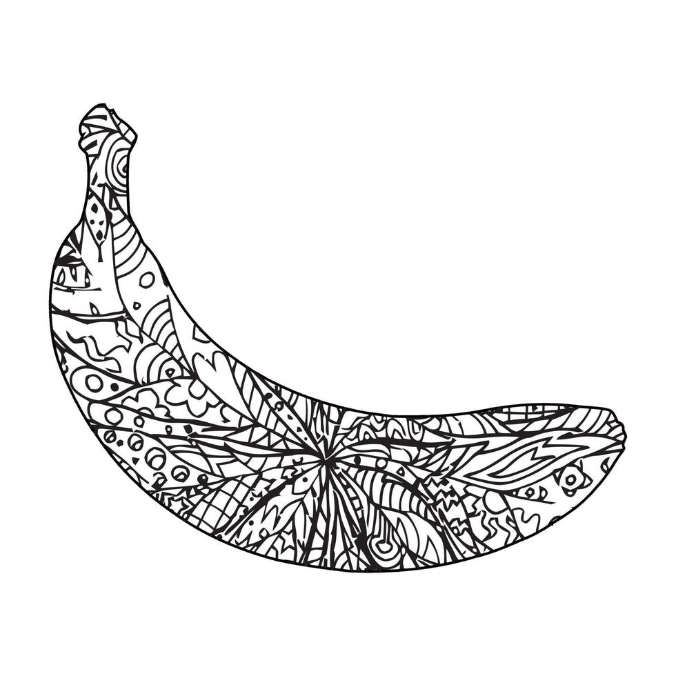 Mandala-Bananen-Malvorlagen für Kinder vektor