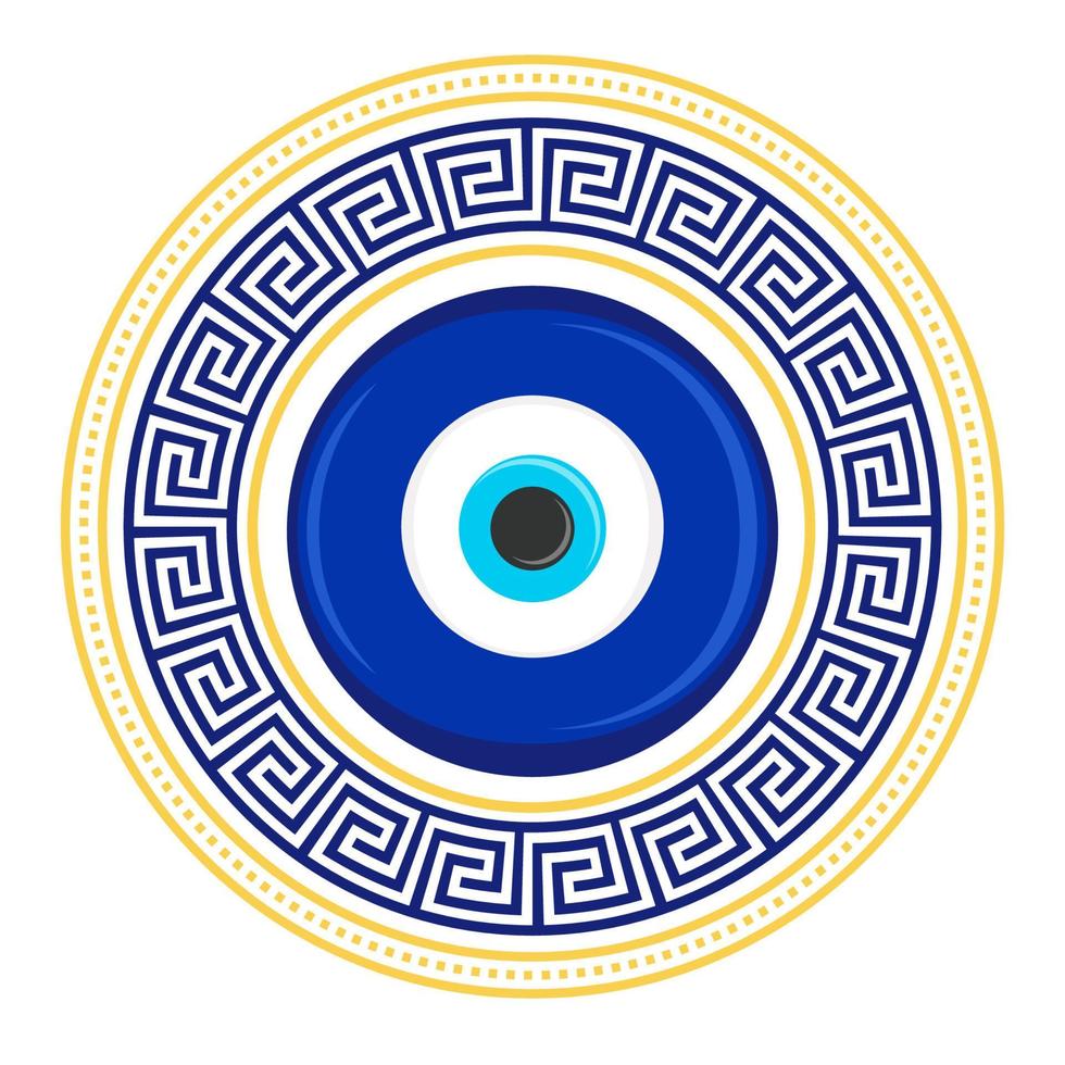 onda ögat amulett. blå orientalisk talisman. turkisk och grekisk symbol för skydd. glas nazar vektorillustration vektor