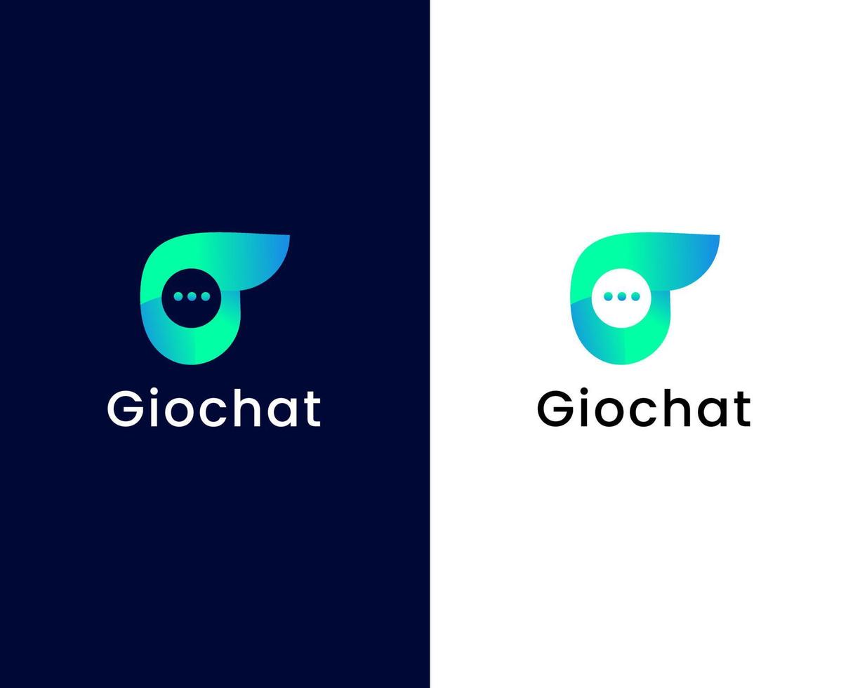 buchstabe g mit designvorlage für das chat-logo vektor