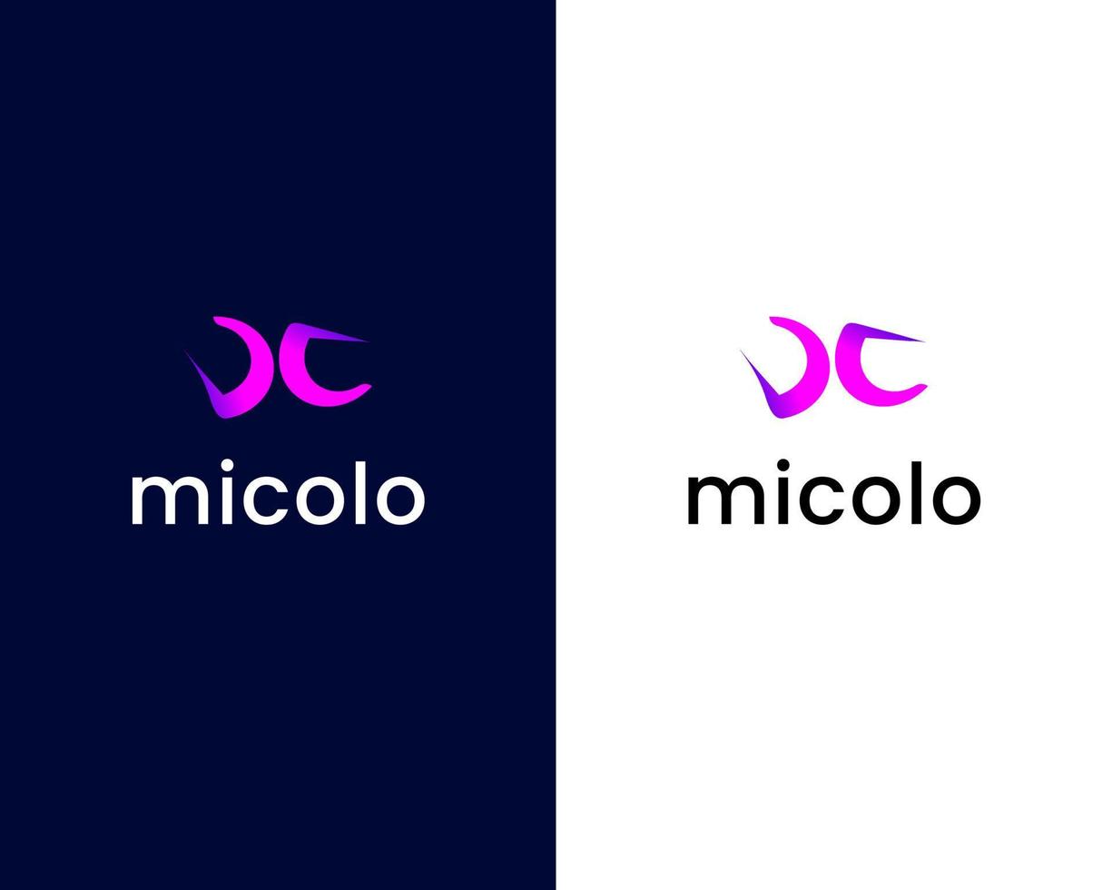 bokstaven m och c logotyp designmall vektor