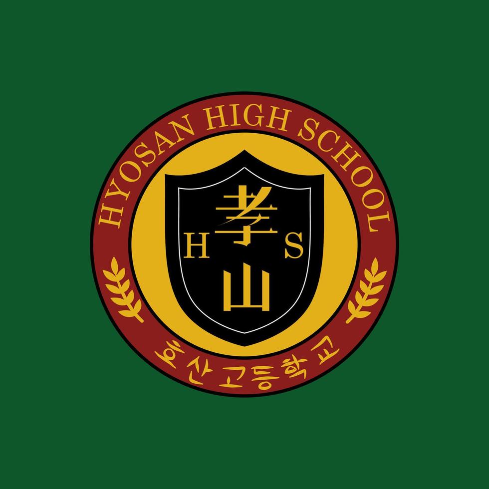 fiktiva emblem av hyosan high school insignier vektor