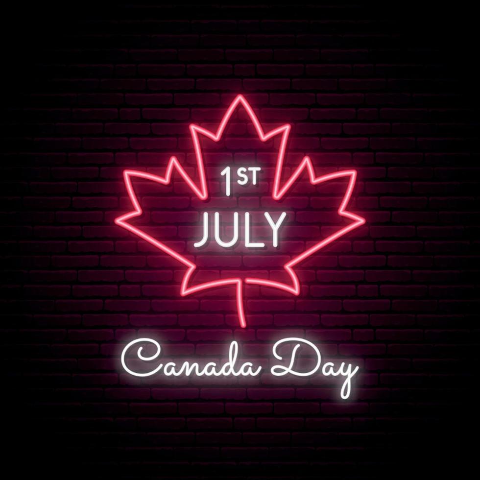 Happy Canada Day Leuchtreklame. vektor