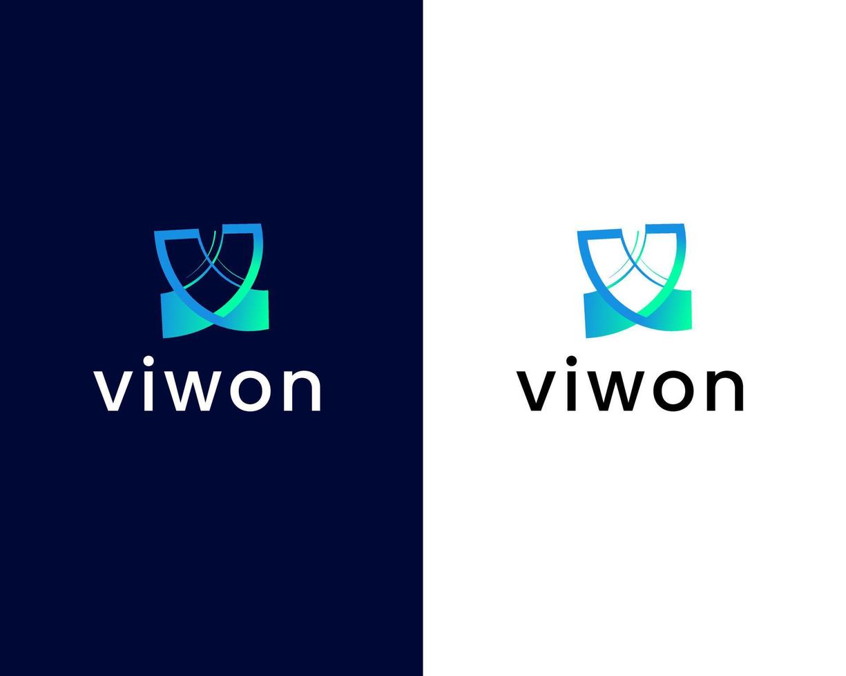Buchstabe v und w Logo-Design-Vorlage vektor