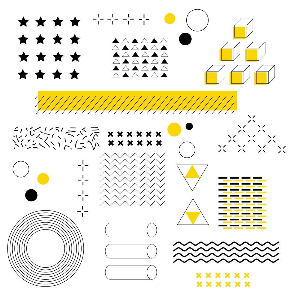 Reihe von geometrischen Vektorformen. abstrakte Elemente vektor