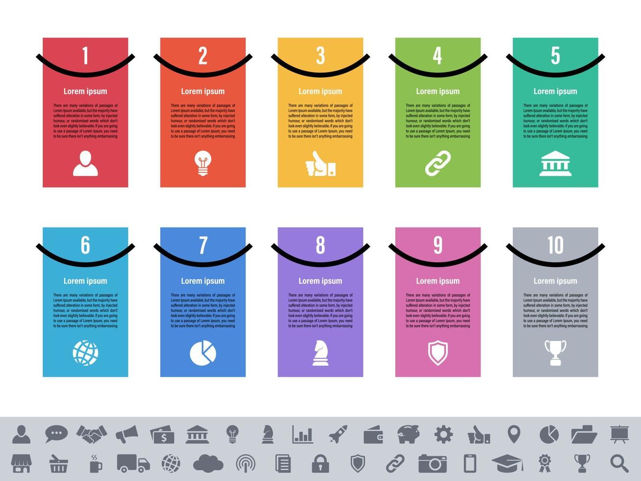 Infografik-Design-Geschäftskonzept mit 10 Schritten vektor