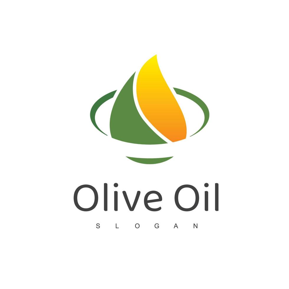 Olivenöl-Logo mit Tropfensymbol vektor
