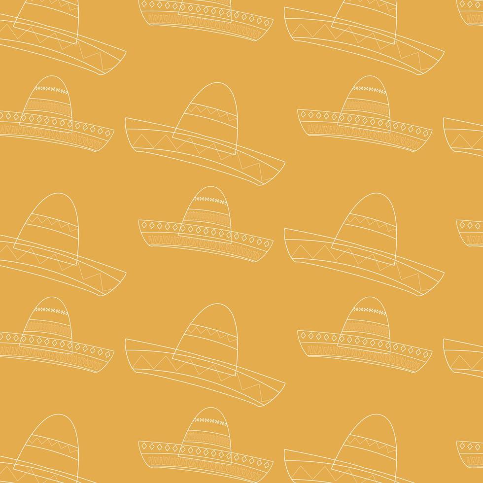 sömlösa mönster sombrero cinco de mayo vektor