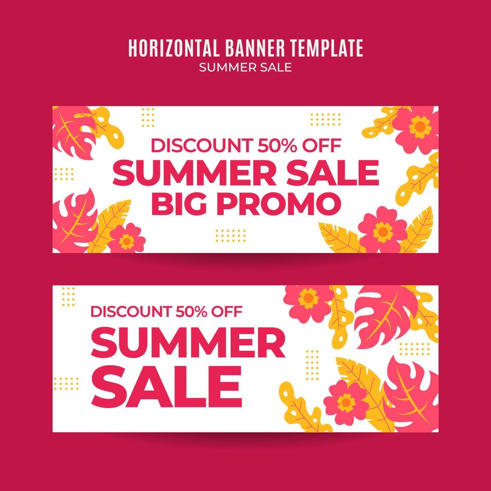 Happy Summer Sale Web Banner für Social Media horizontales Poster, Banner, Raumfläche und Hintergrund vektor