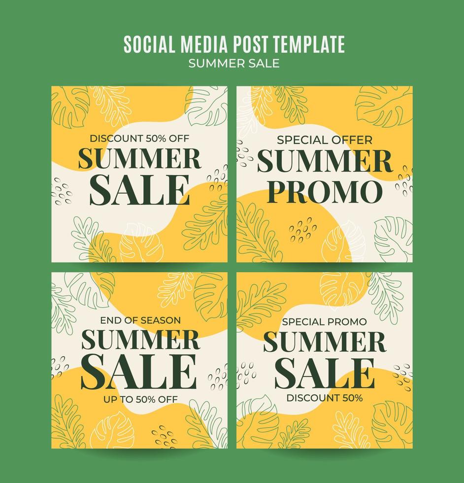 Happy Summer Sale Web Banner für Social Media Square Poster, Banner, Space Area und Hintergrund vektor