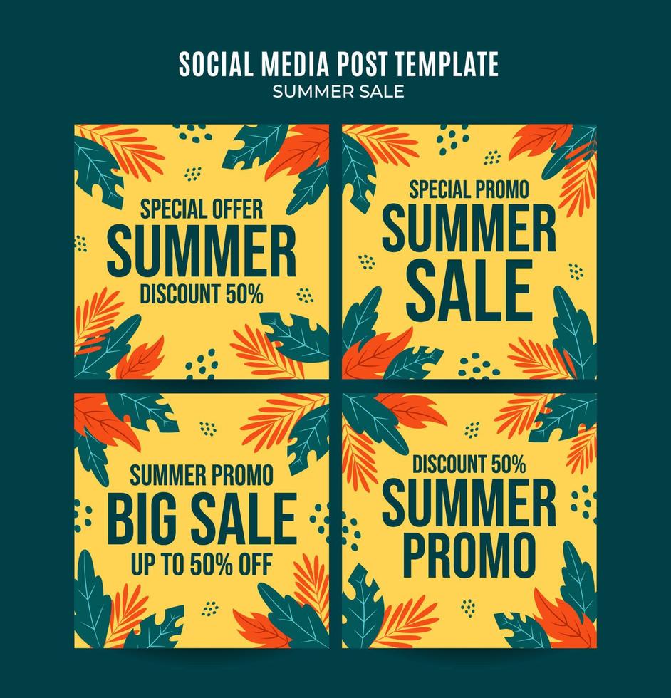 Happy Summer Sale Web Banner für Social Media Square Poster, Banner, Space Area und Hintergrund vektor