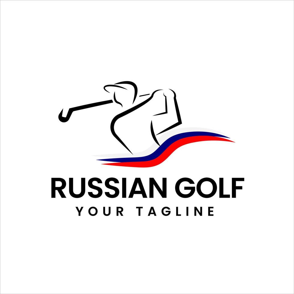 Golf-Logo-Swing-Shot-Flag-Farbillustration vektor