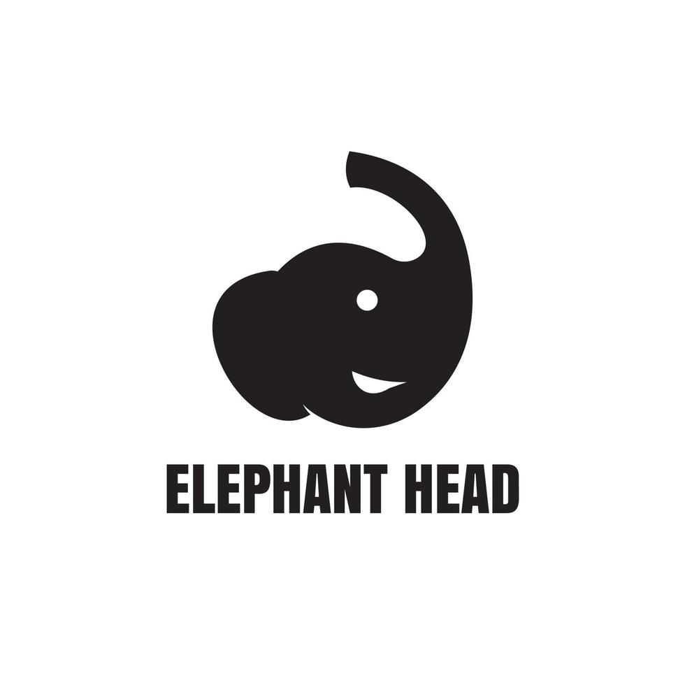 Vektor-Design Vektor-Illustration von niedlichen Elefantenkopf-Silhouette-Logo-Grafik-Vorlage vektor
