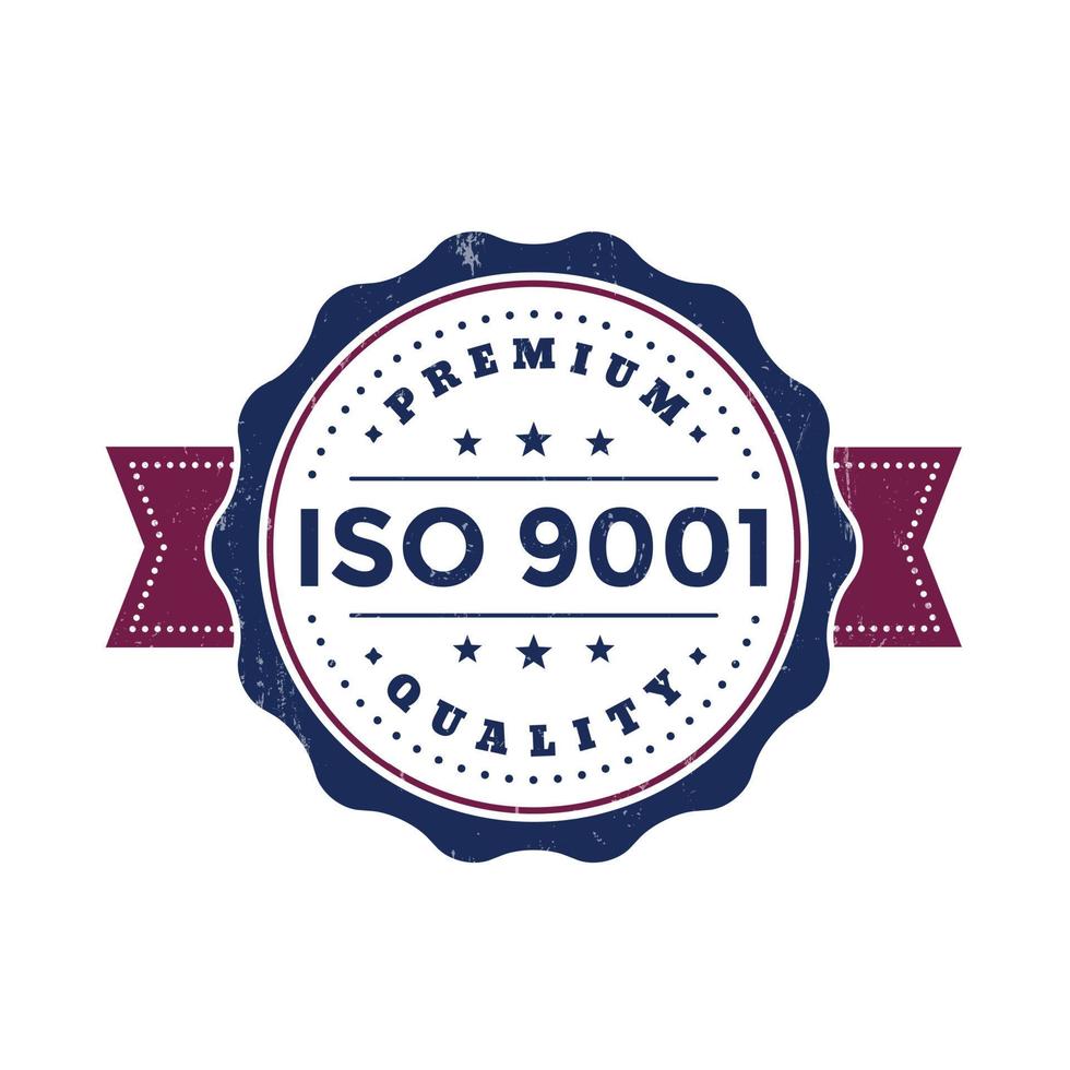 iso 9001 vektor vintage märke på vitt