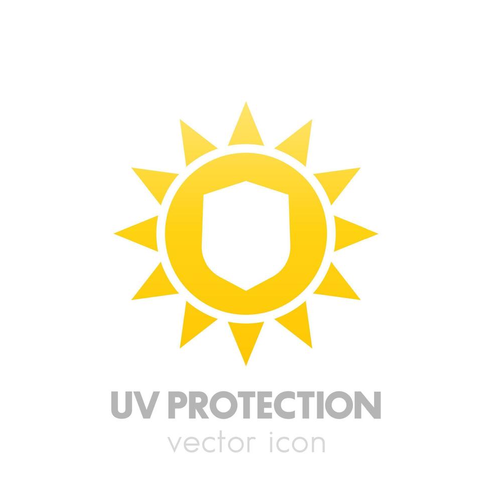 UV-Schutzsymbol, Sonne und Schild vektor