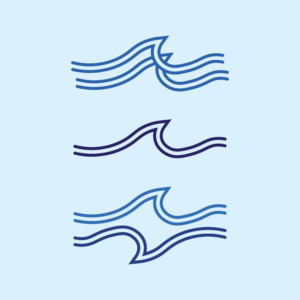 Wellensymbol und Wassertropfen-Vektor-Illustration-Design-Logo-Geschäft vektor