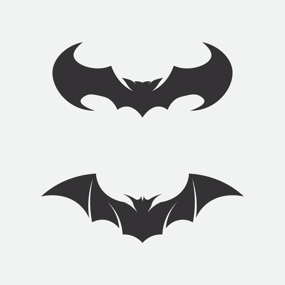 Fledermaus Logo Tier und Vektor, Set Flügel, schwarz, Halloween, Vampir, Gothic, Illustration, Design Fledermaus-Symbol vektor