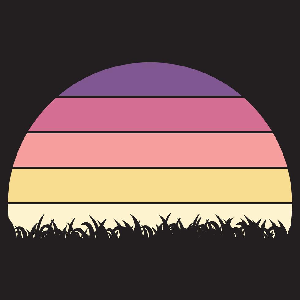 Sonnenuntergang Retro-Logo. Kalifornien-Banner 1980-Vorlagen kreisen farbige Vintage-Bilder für Abzeichen ein vektor