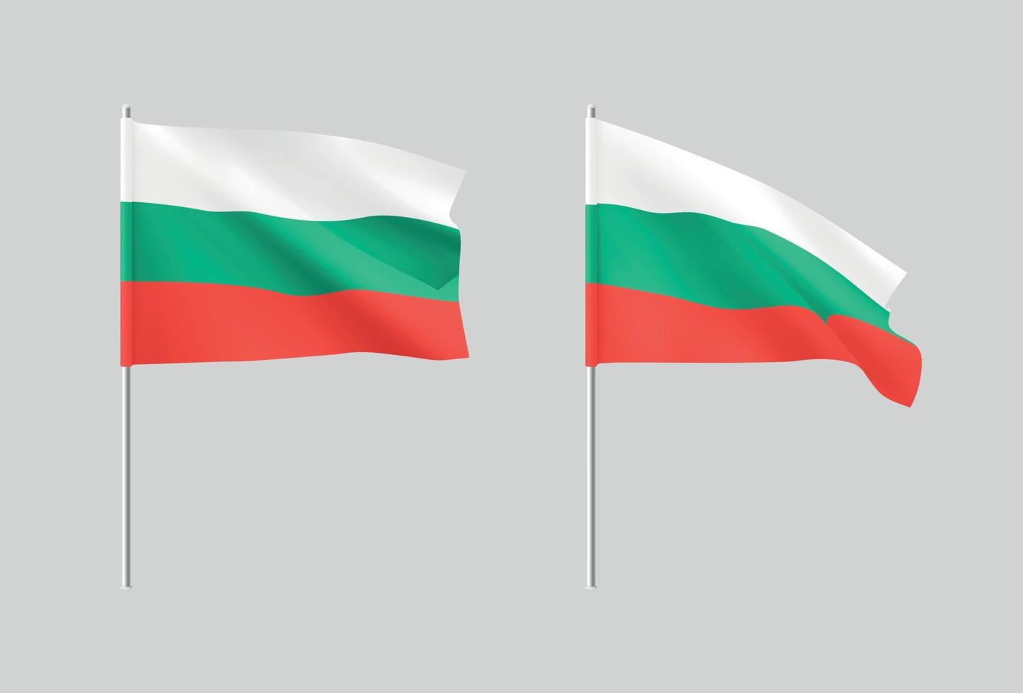 flaggor bulgariska. uppsättning nationella realistiska flaggor bulgarien. vektor