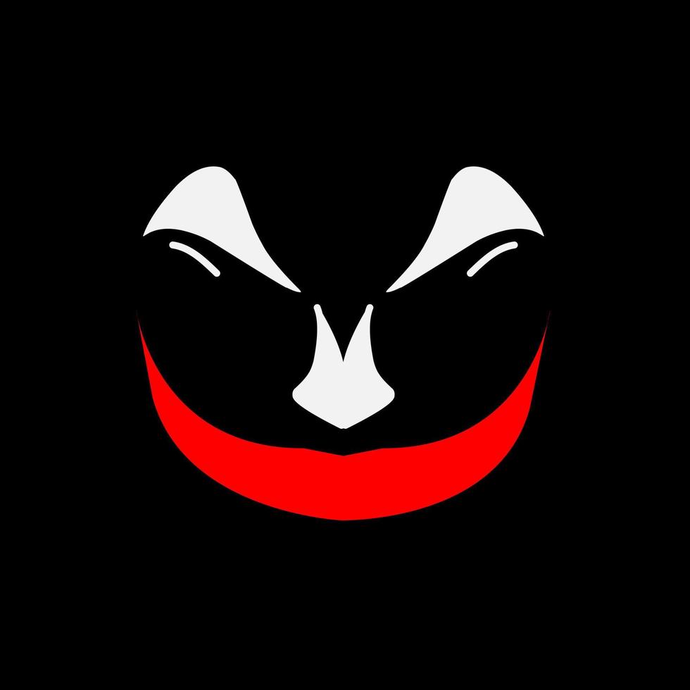 joker clown ansikte logotyp maskot design med svart isolerad bakgrund vektor