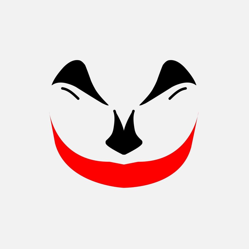 Joker Clown Gesicht Logo Maskottchen Design mit weißem Hintergrund vektor