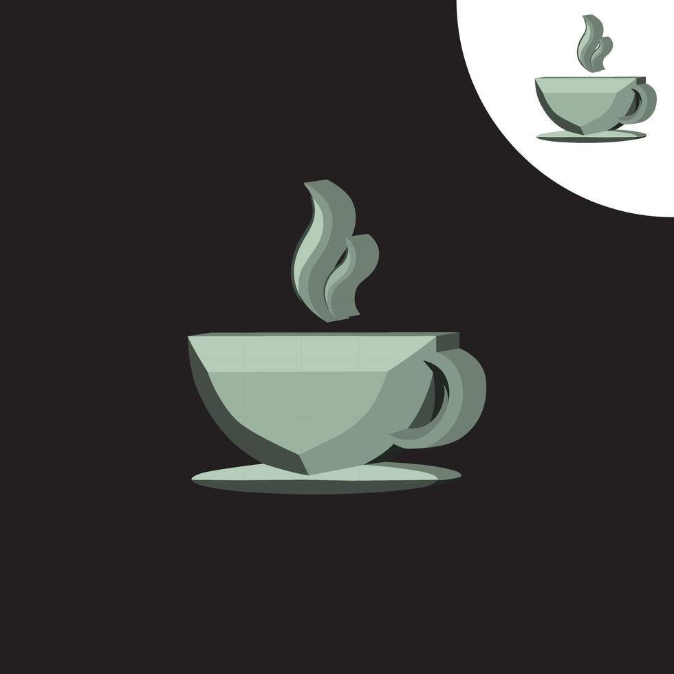 kaffekopp 3d vektor logotyp. den här logotypen är perfekt för coffeeshop-logotyper eller kafferelaterade företag.