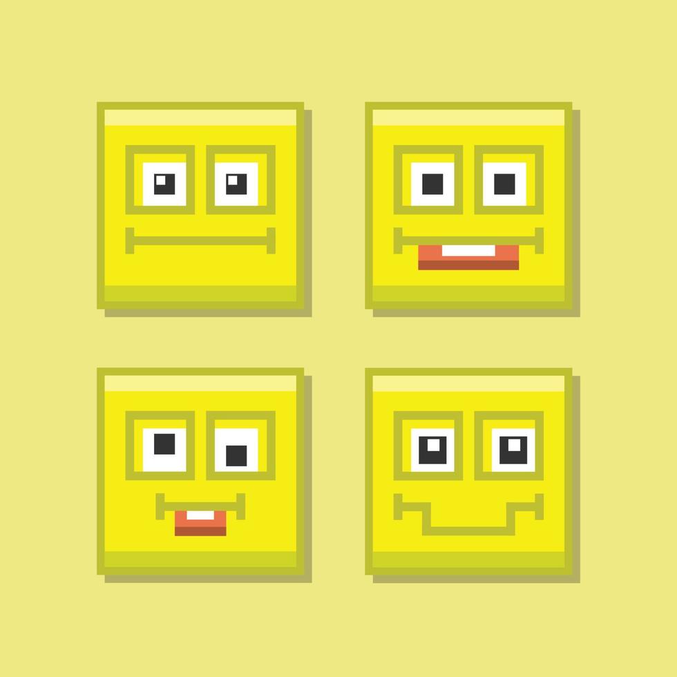 Reihe von gelben Emoticons Vektorbild vektor