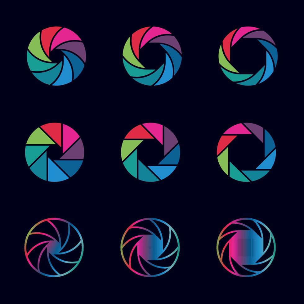 färgglad kamera logotyp samling vektor