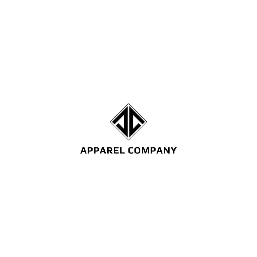 logotypdesign inspiration för ett sportklädföretag inspirerat av en dubbel abstrakt bokstav och isolerad med svart rektangelform även lämplig för varumärket eller företaget som har initialt namn aa vektor