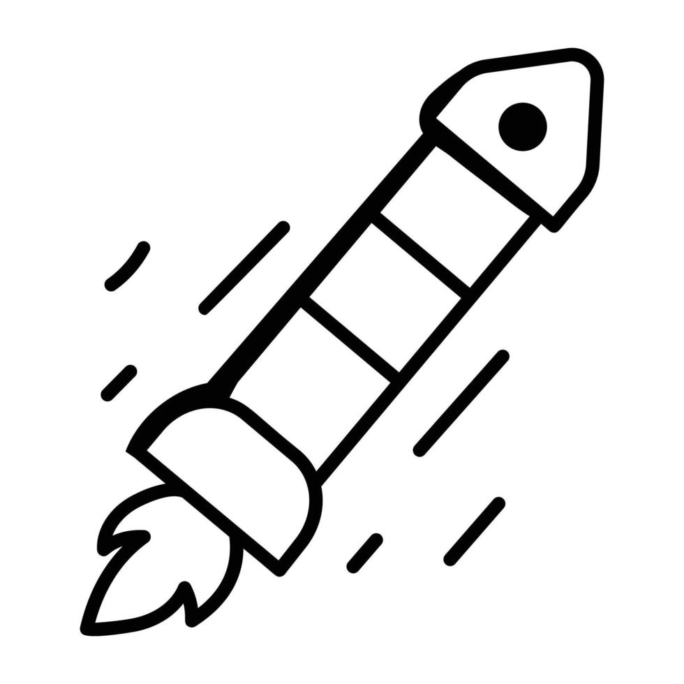 Holen Sie sich dieses editierbare handgezeichnete Symbol des Raumfahrzeugs vektor