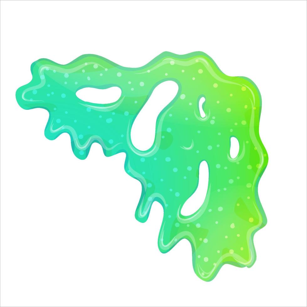 droppande gröna goo slimes isolerade. slimes är hörnflöde av muskus. grön färgglad gelé för att spela. tecknad vektorillustration vektor
