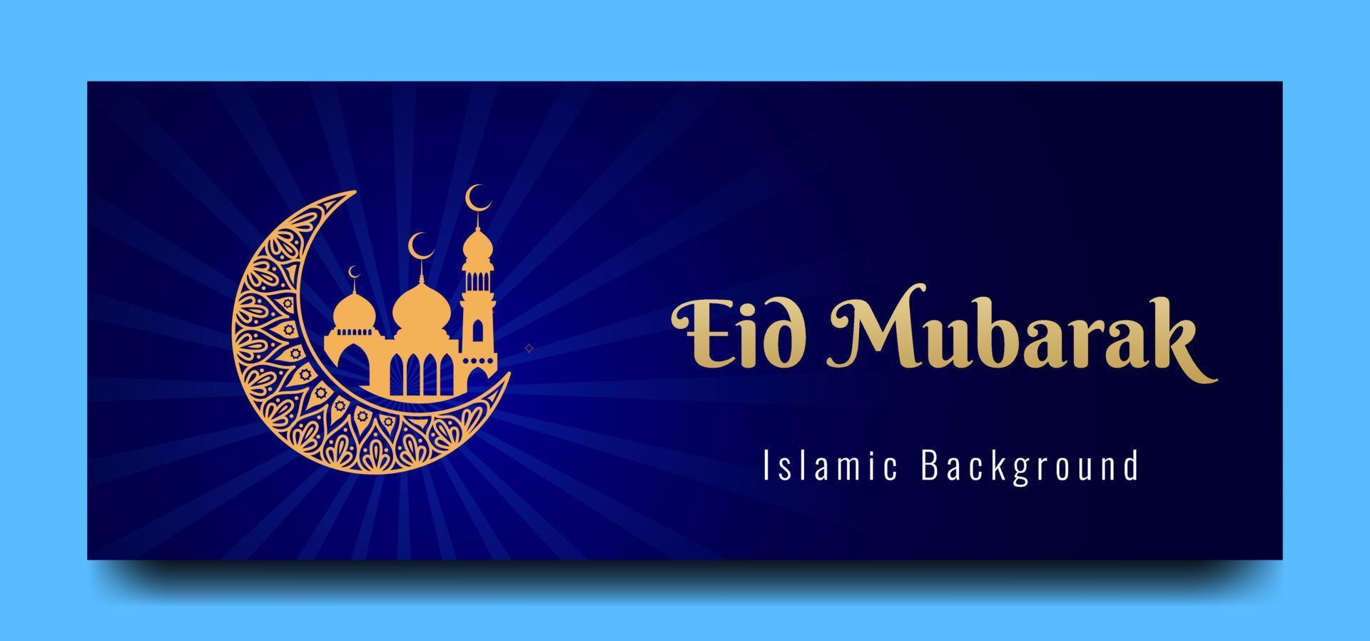 eid mubarak banner geeignet für islamischen hintergrund vektor