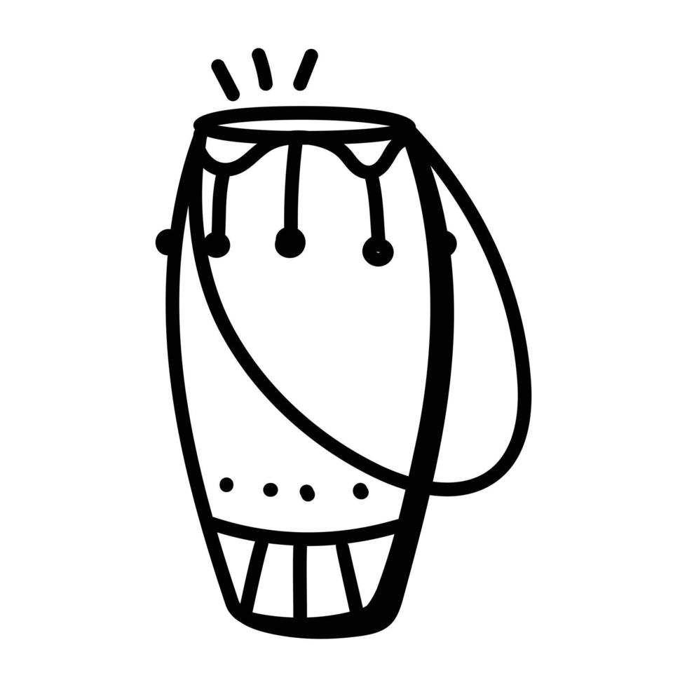en redigerbar handritad ikon av conga trumma vektor