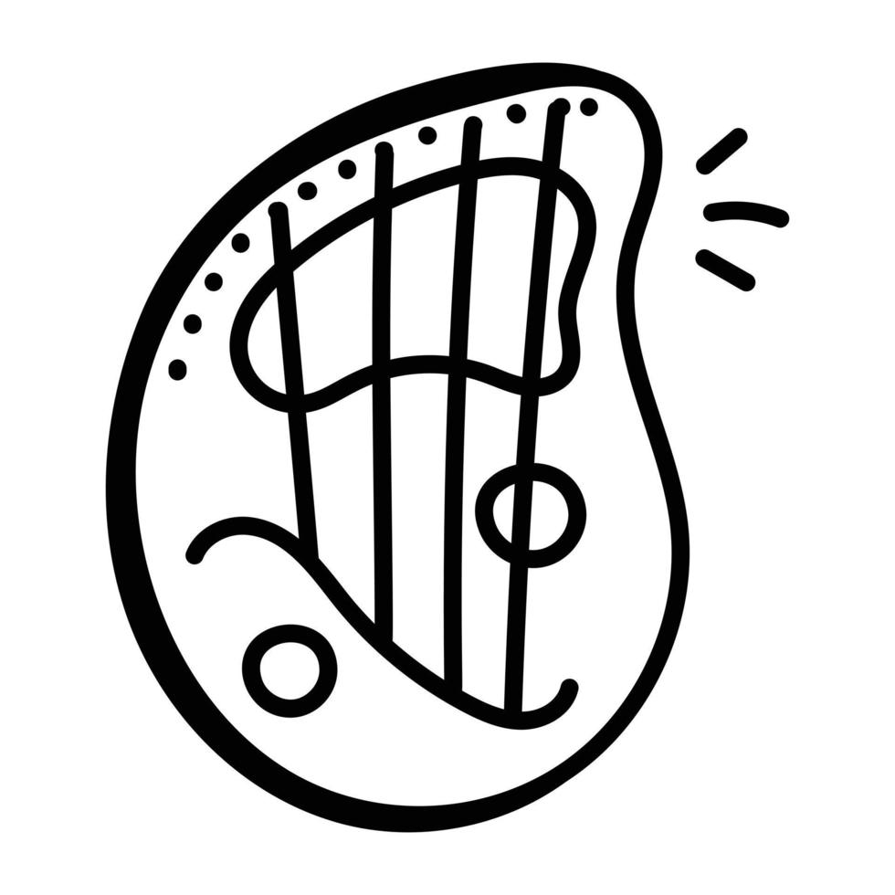 ladda ner premium doodle ikon av harpa vektor