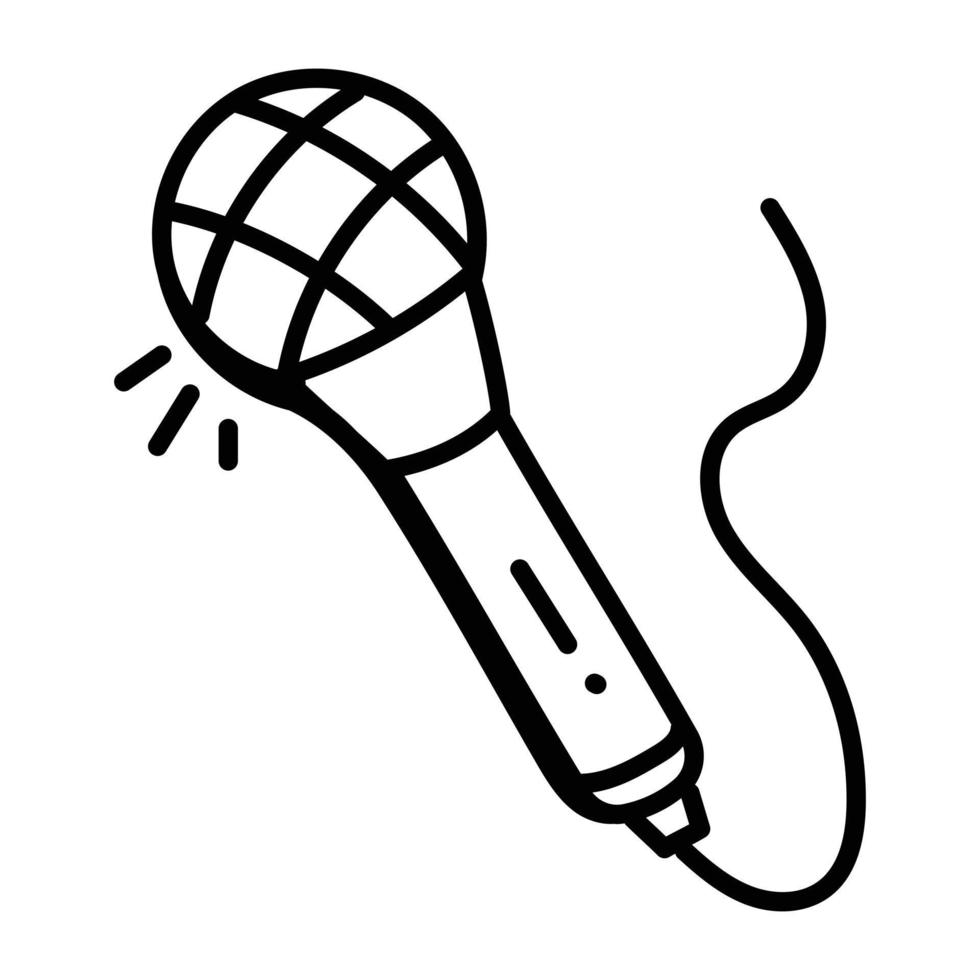 handgezeichnetes Symbol des Mikrofons im Vektorformat vektor