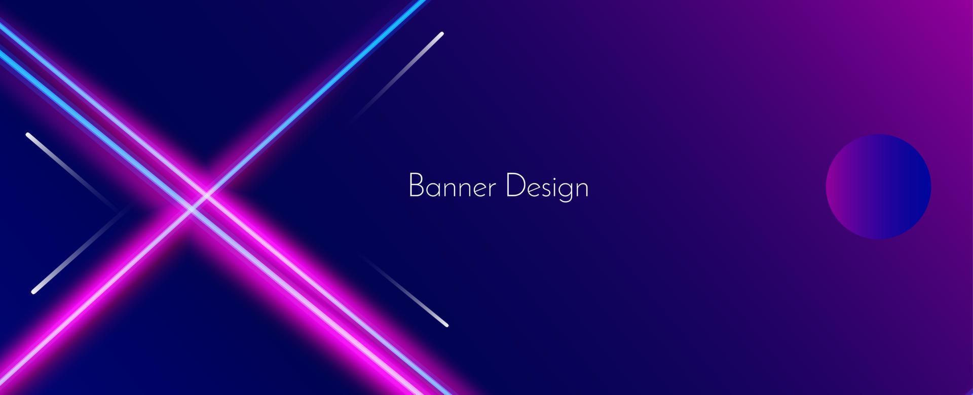 abstrakte geometrische Neonlinien Illustration Banner Muster Hintergrund vektor