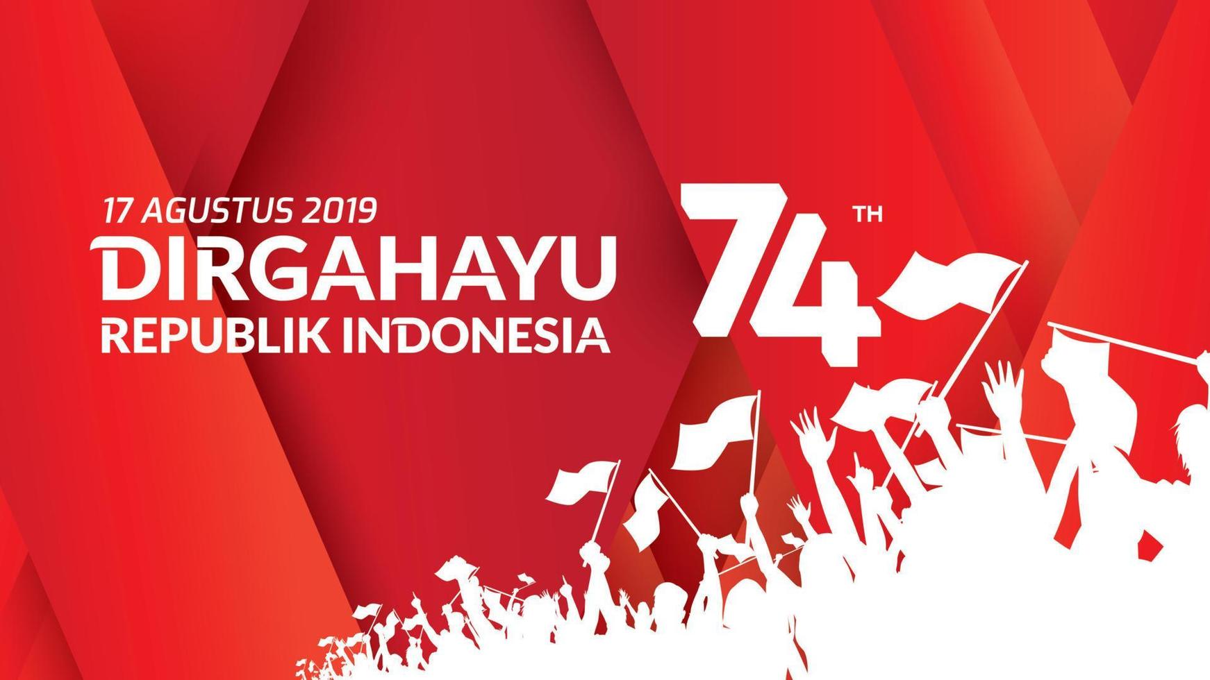 17. August. Indonesien Happy Independence Day Grußkarte, Banner und Textur-Hintergrund-Logo. - Vektor