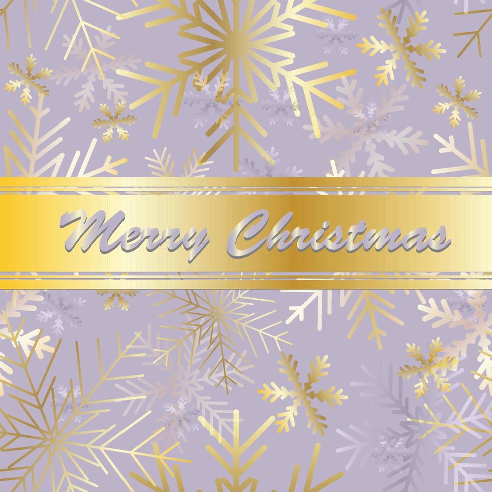 Weihnachtskarte. goldener schriftzug auf schneehintergrund vektor