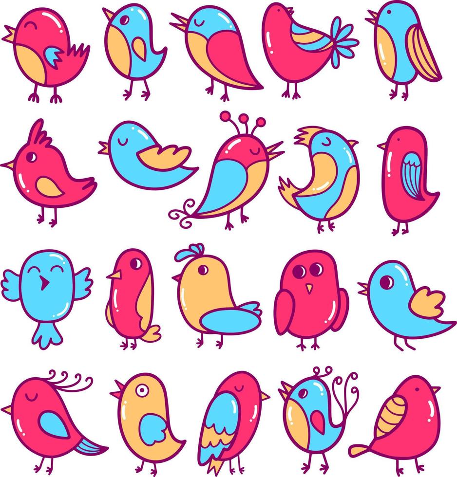 tecknad fågel doodle illustration vektor