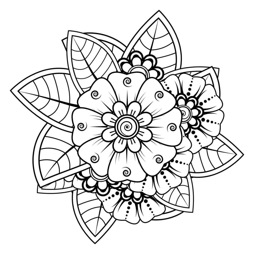blommor i svart och vitt. doodle konst för målarbok vektor