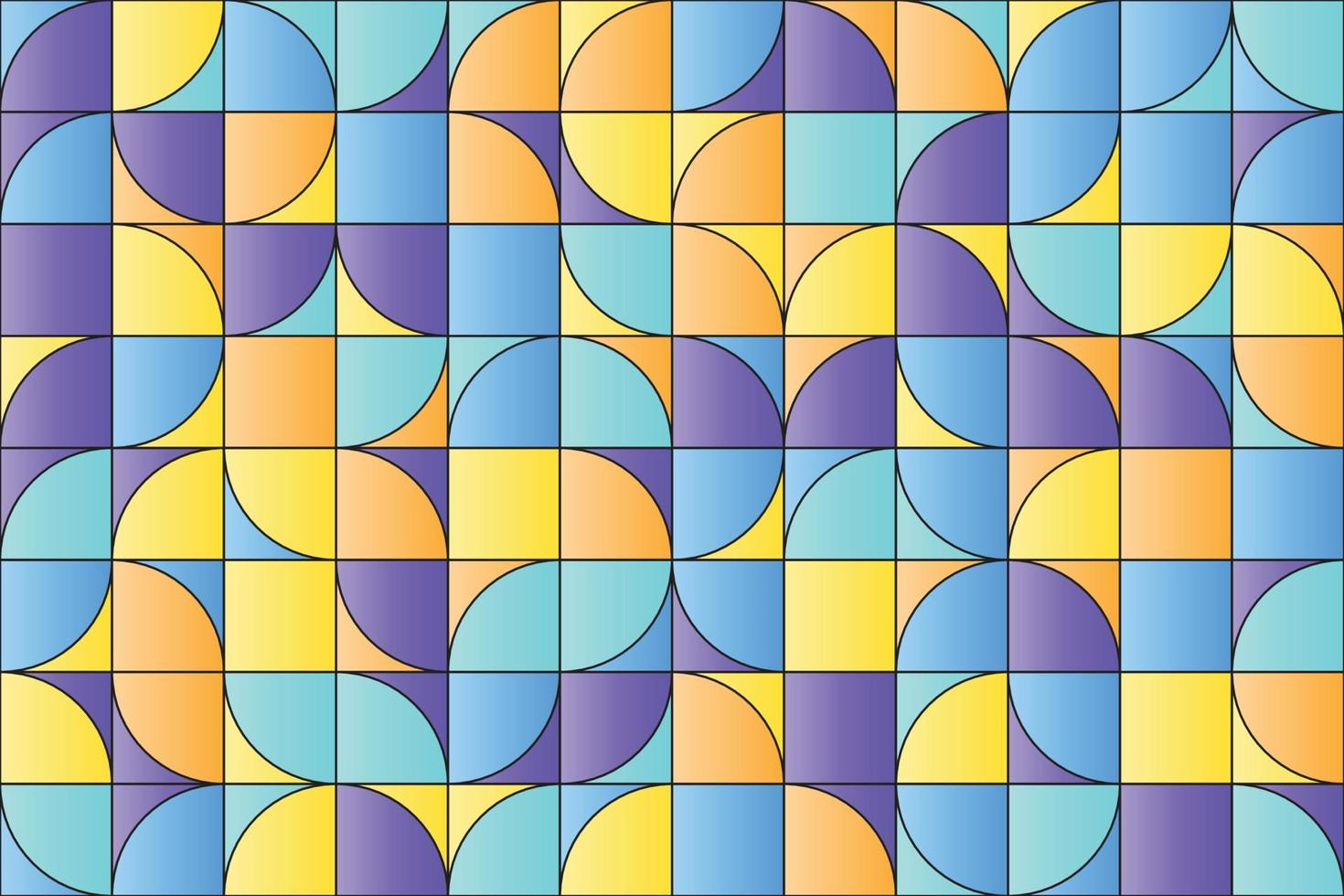 buntes geometrisches nahtloses Muster. Kachelbarer Hintergrund mit hellen Farbverlaufshalbkreisen. abstraktes Musterdesign im skandinavischen Stil vektor