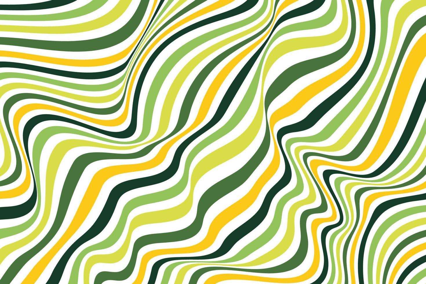 eleganta gröna och oliv vågiga ränder vektor bakgrund. trendiga abstrakt rippel våg textur. släta flytande linjer mönster design illustration