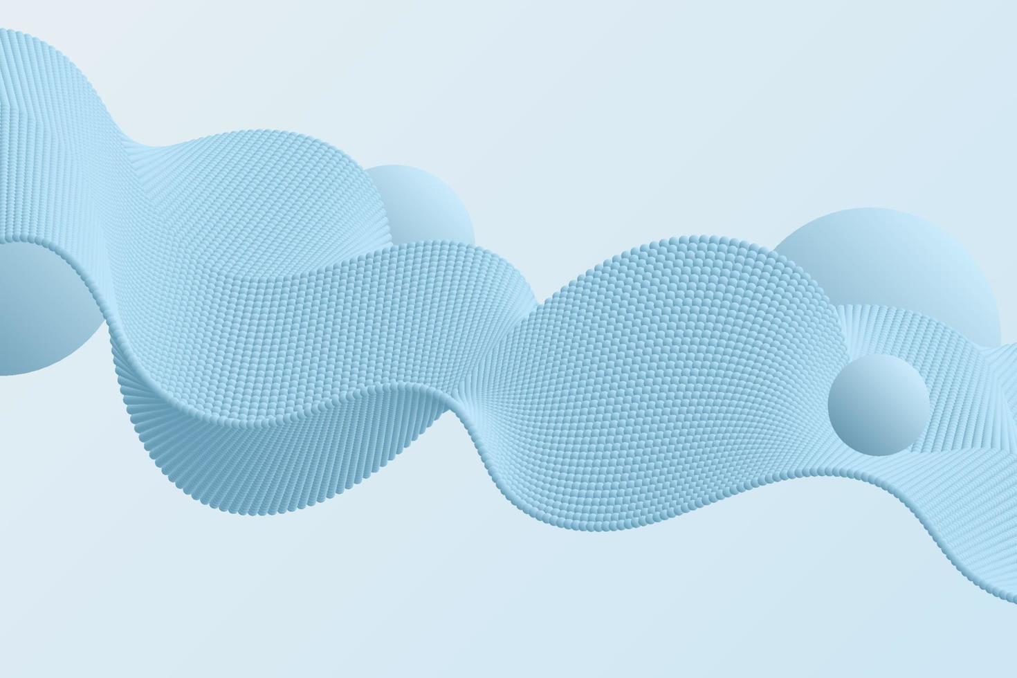 blauer volumendekorativer gepunkteter wellenvektorhintergrund im abstrakten stil für karten, banner, flyer vektor