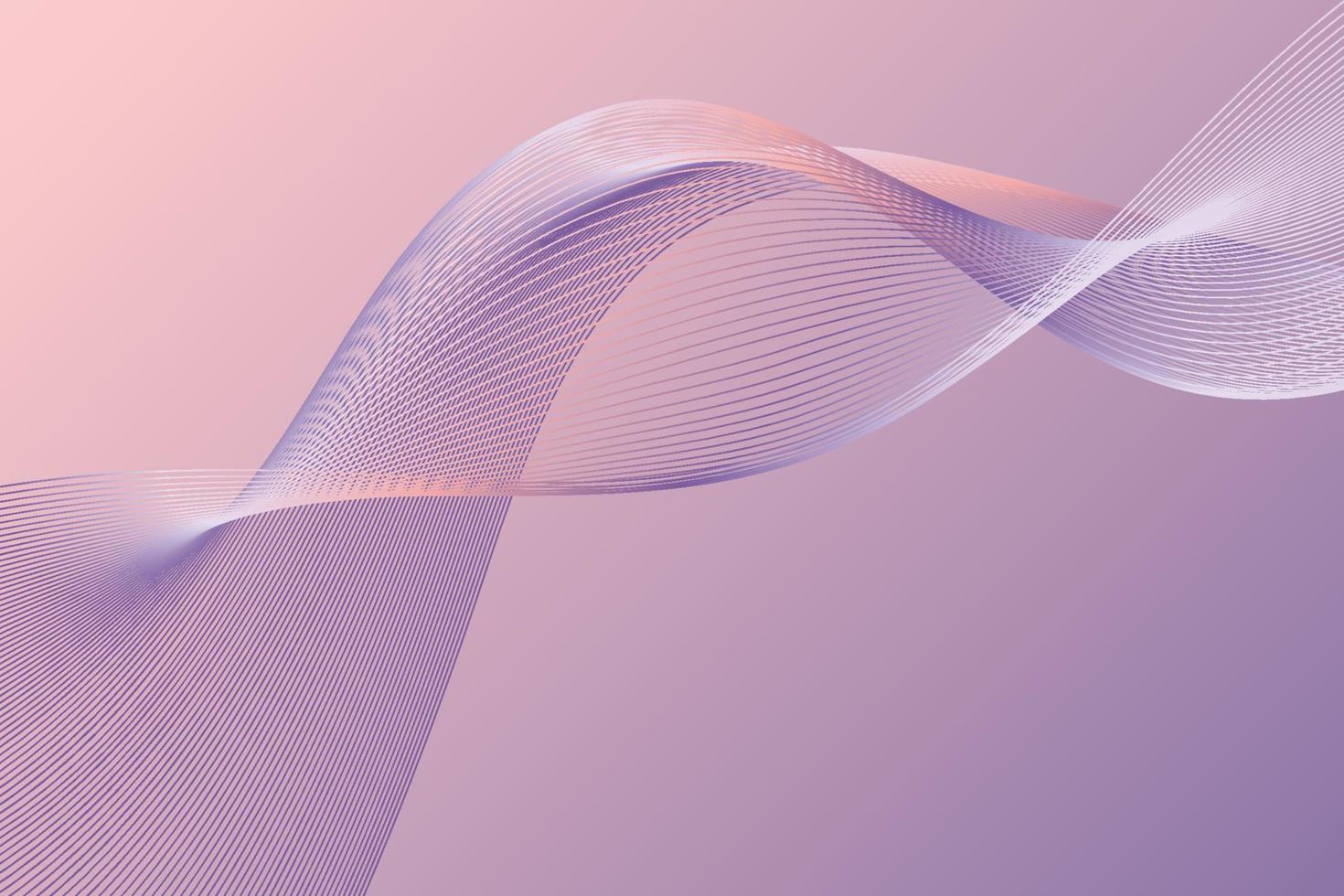 dekorative glatte violette Wellenelemente wie Kurvenlinien. elegantes wellenbild. einfache komposition lebendig und dynamisch im minimalistischen stil vektor