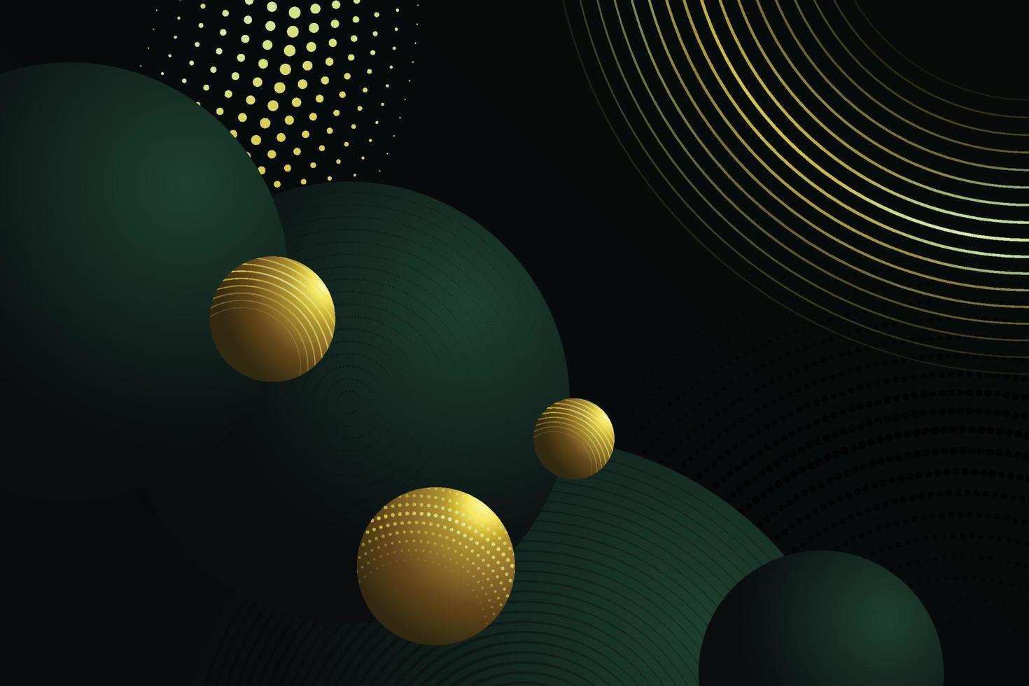 cirklar gröna och guld vektor bakgrunder för ett webbprojekt, app, banner, inbjudan och presentation