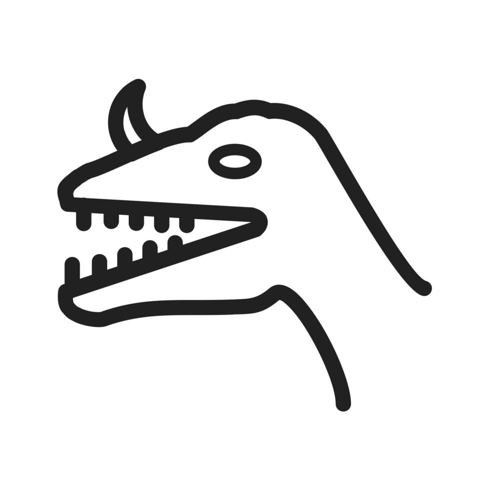 dinosaurie ansikte linje ikon vektor
