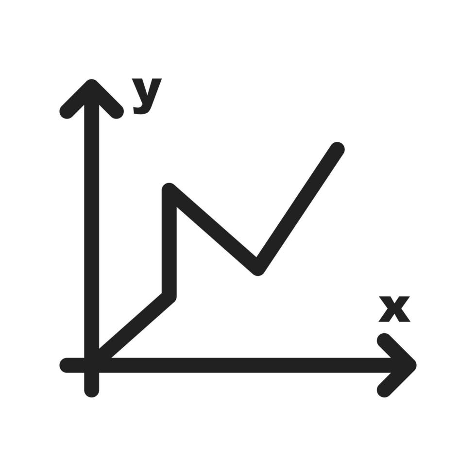 graf i linje ikon vektor