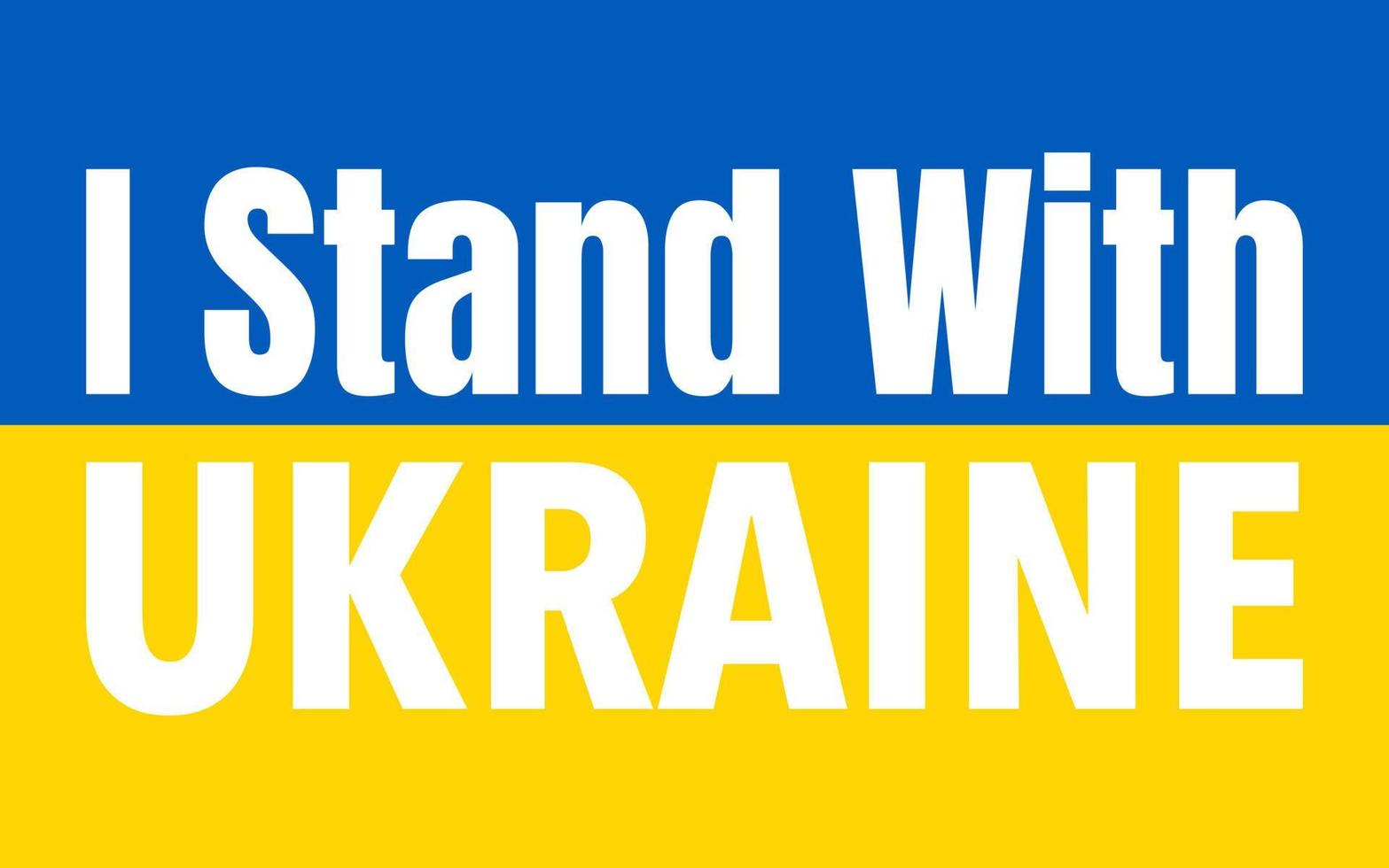 Ich stehe mit ukrainischem Banner. vektor