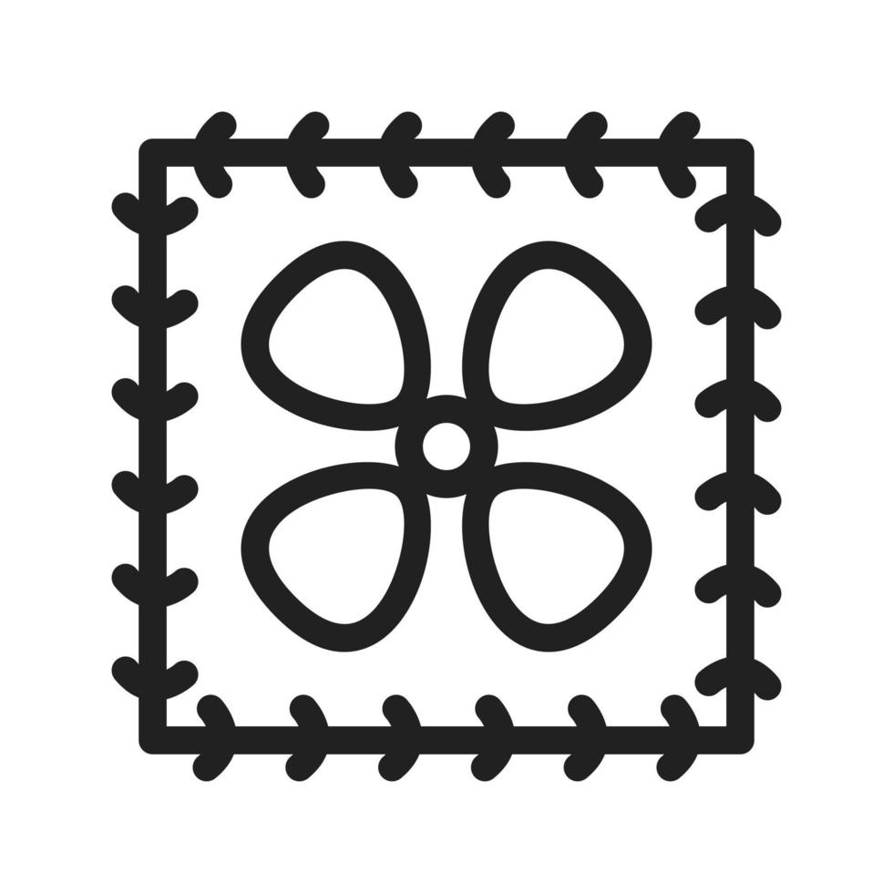 broderade mönster linje ikon vektor