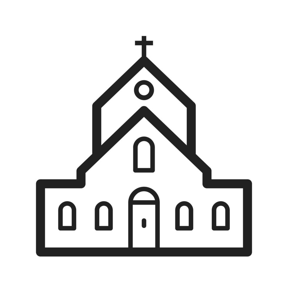 Kirchengebäude ii Liniensymbol vektor